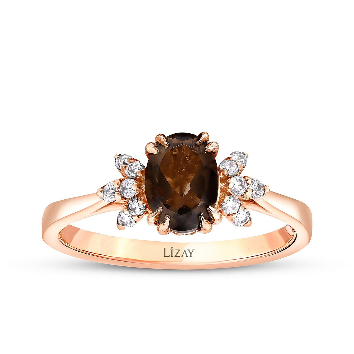 0,87 Carat Diamond Colored Stone Ring