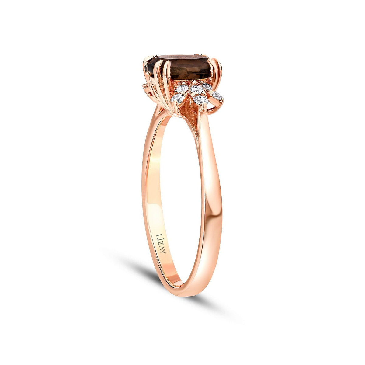 0,87 Carat Diamond Colored Stone Ring