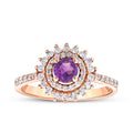 0,71 Carat Diamond Amethyst Ring