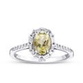 0,89 Carat Diamond Colored Stone Ring
