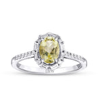0,89 Carat Diamond Colored Stone Ring