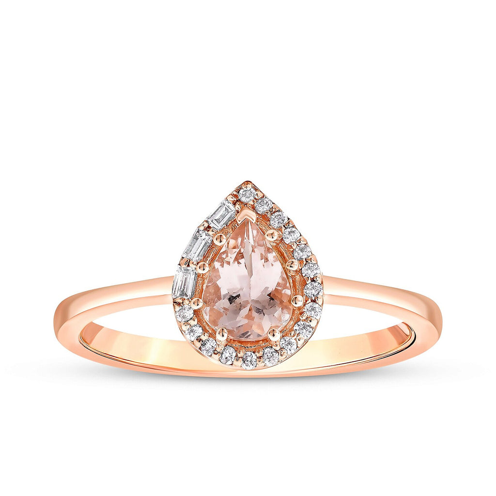0,71 Carat Diamond Morganite Ring