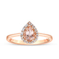 0,71 Carat Diamond Morganite Ring
