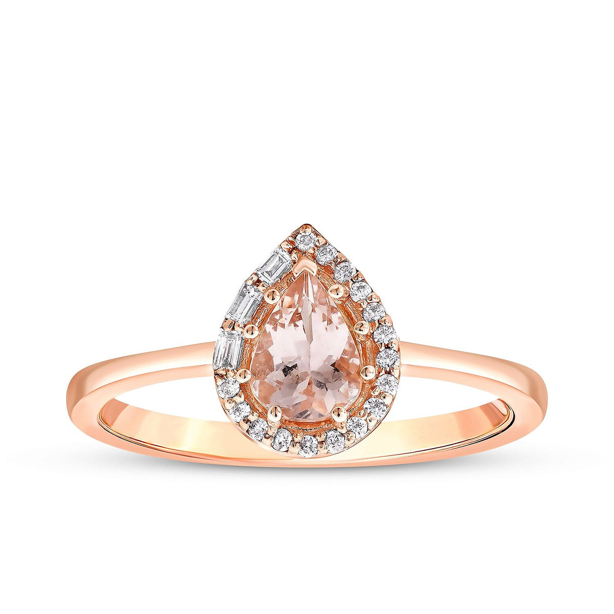 0,71 Carat Diamond Morganite Ring