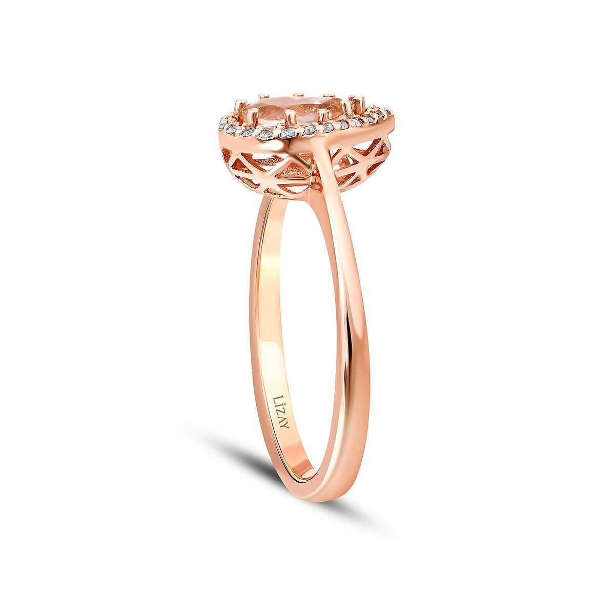 0,71 Carat Diamond Morganite Ring