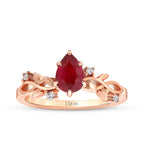 0,87 Carat Diamond Ruby Ring