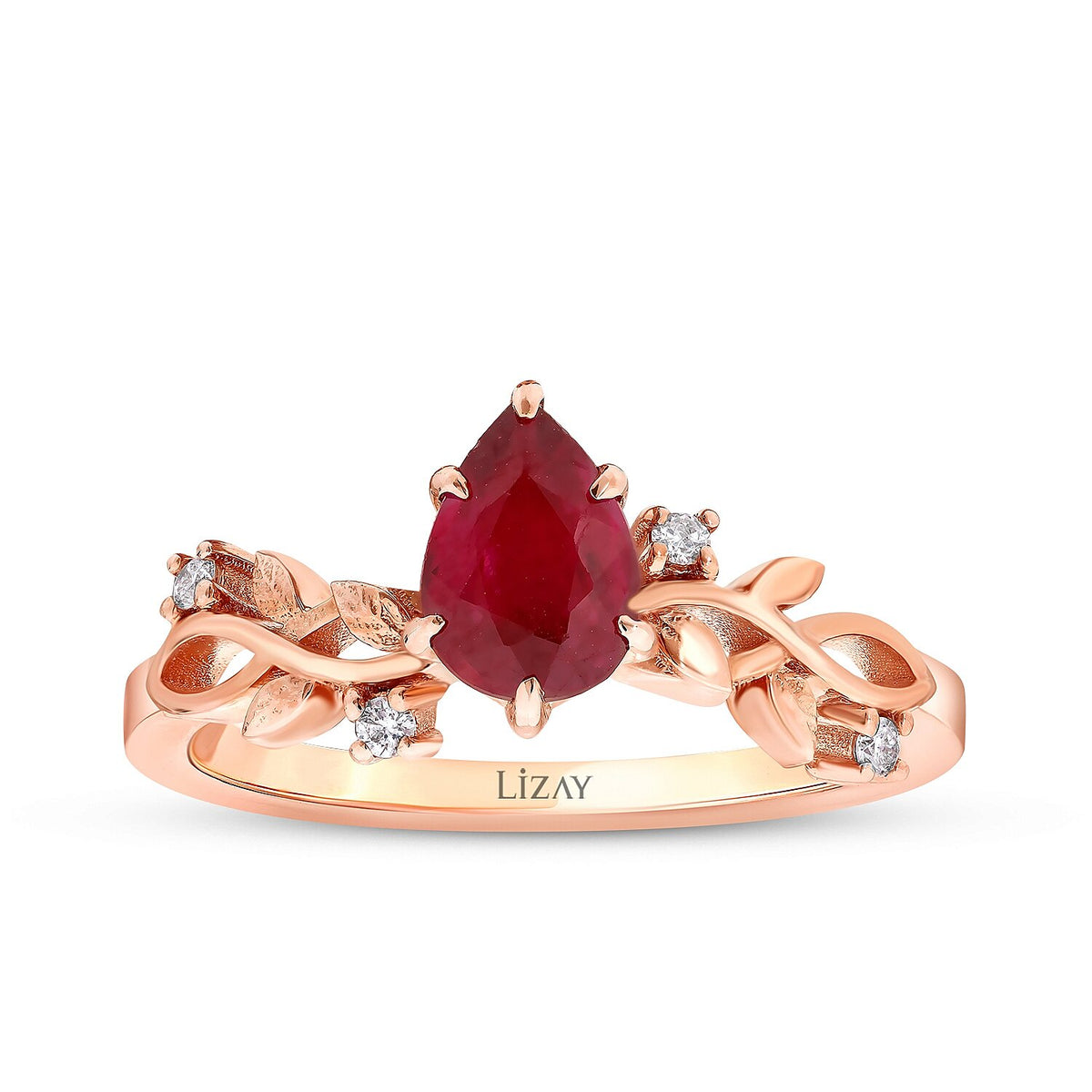 0,87 Carat Diamond Ruby Ring