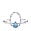 0,45 Carat Diamond Blue Topaz Ring