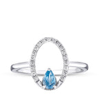 0,45 Carat Diamond Blue Topaz Ring