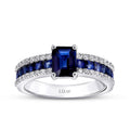 1,95 Carat Diamond Sapphire Ring