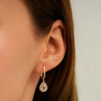 1,39 Carat Diamond Morganite Earrings