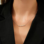 0,32 Carat Diamond Blue Topaz Necklace
