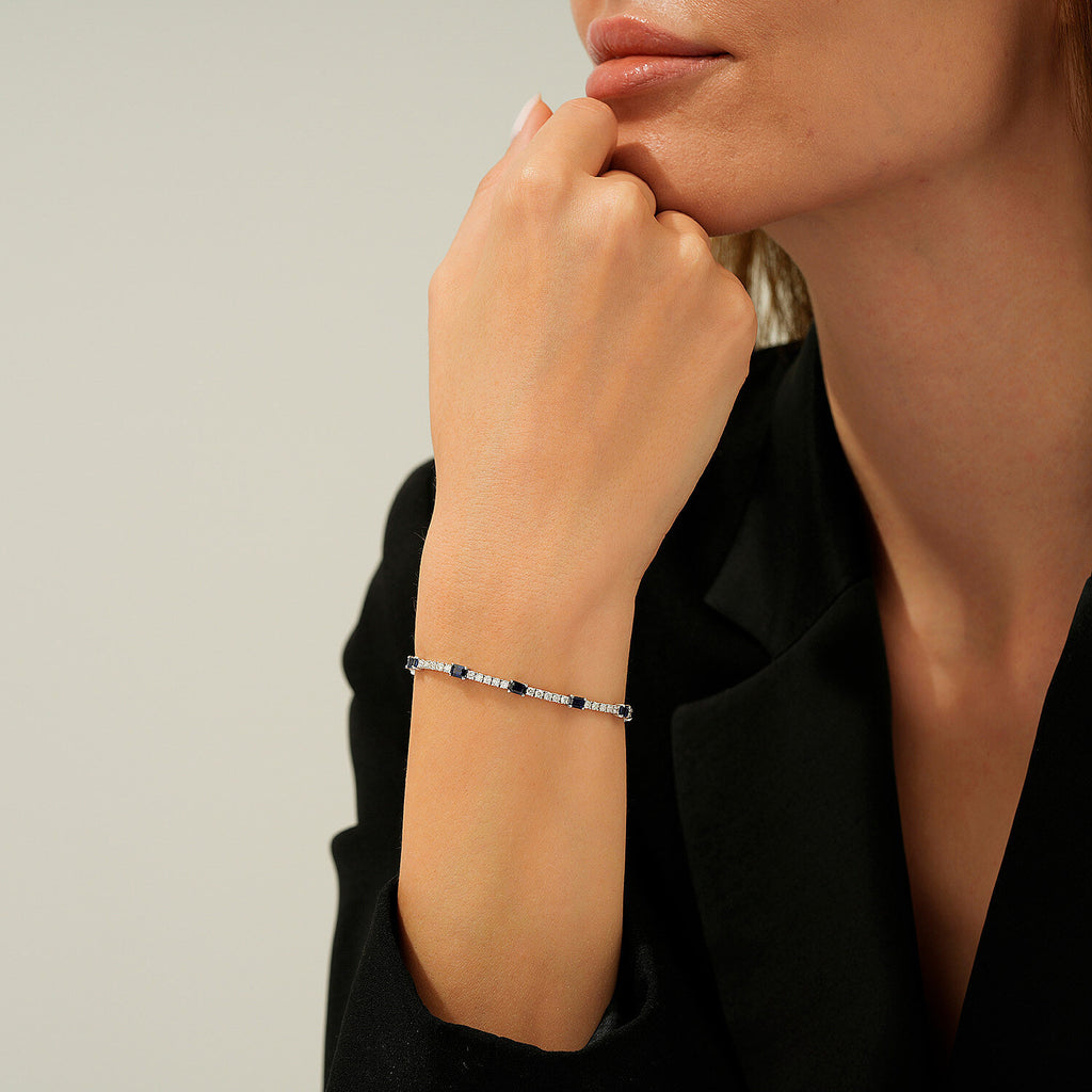 4,53 Carat Diamond Sapphire Bracelet