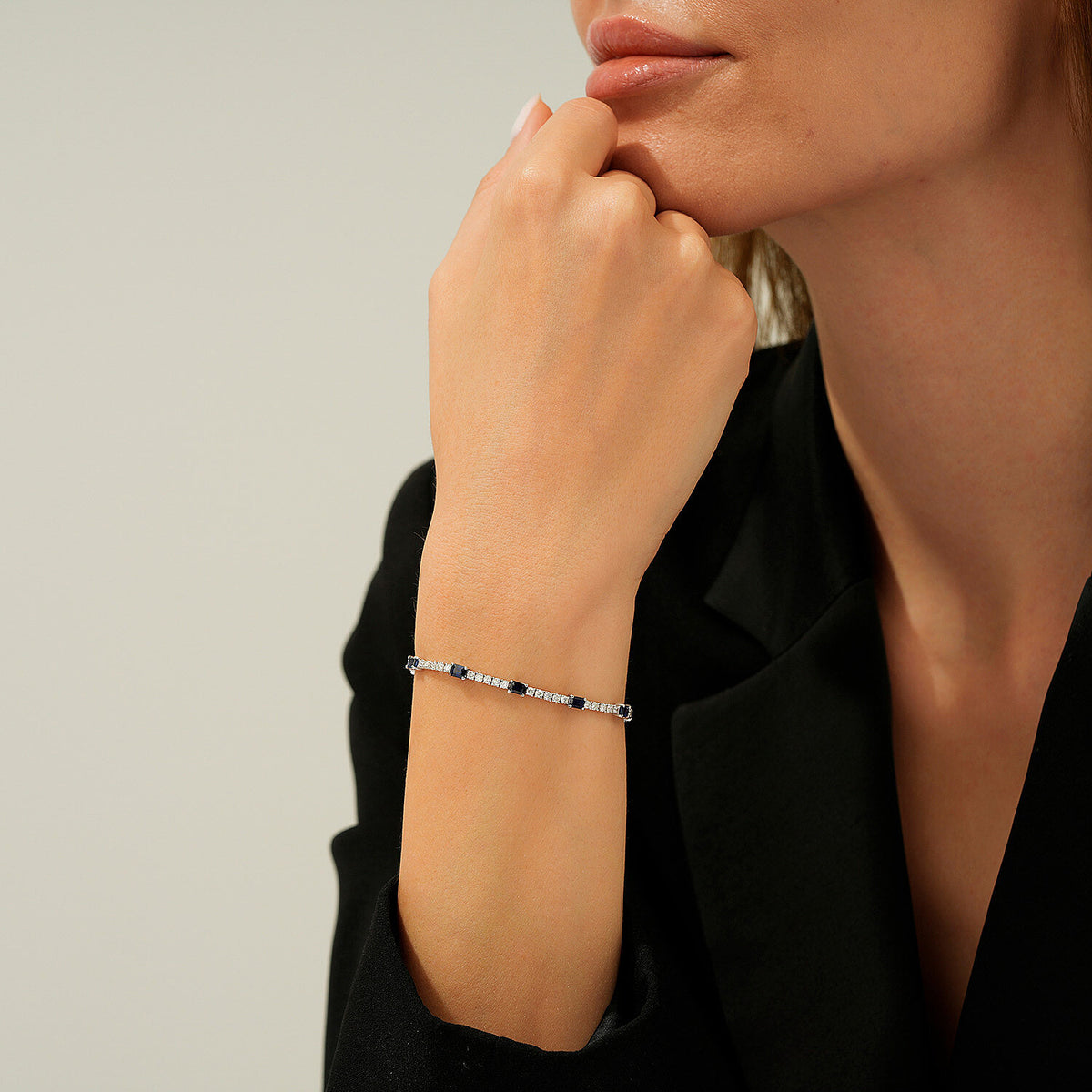 4,53 Carat Diamond Sapphire Bracelet