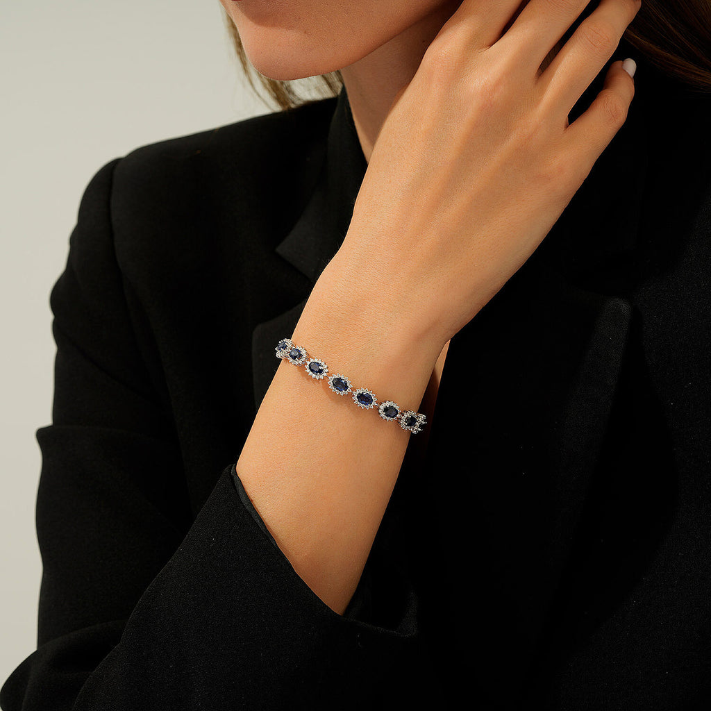 10,01 Carat Diamond Sapphire Bracelet