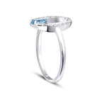 0,45 Carat Diamond Blue Topaz Ring