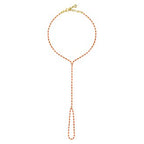 Gold Orange Enamel Shahmeran Bracelet