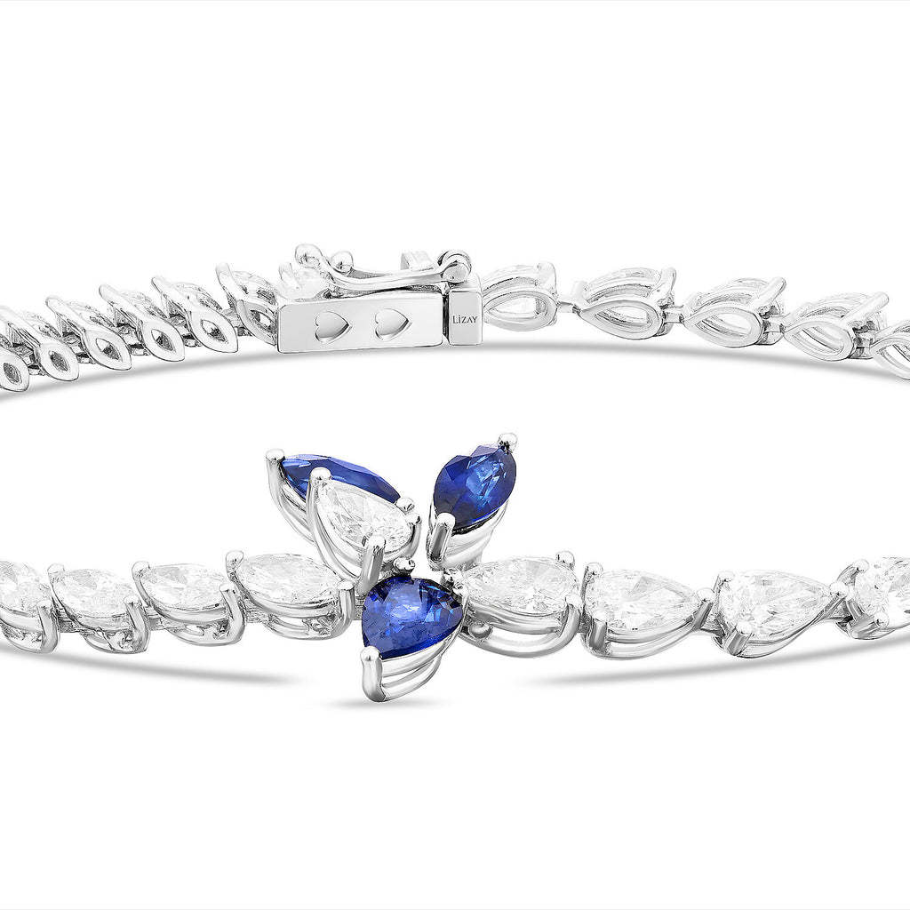 6,80 Carat Diamond Sapphire Bracelet