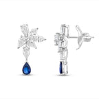 3,48 Carat Diamond Sapphire Earrings