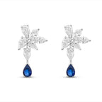 3,48 Carat Diamond Sapphire Earrings