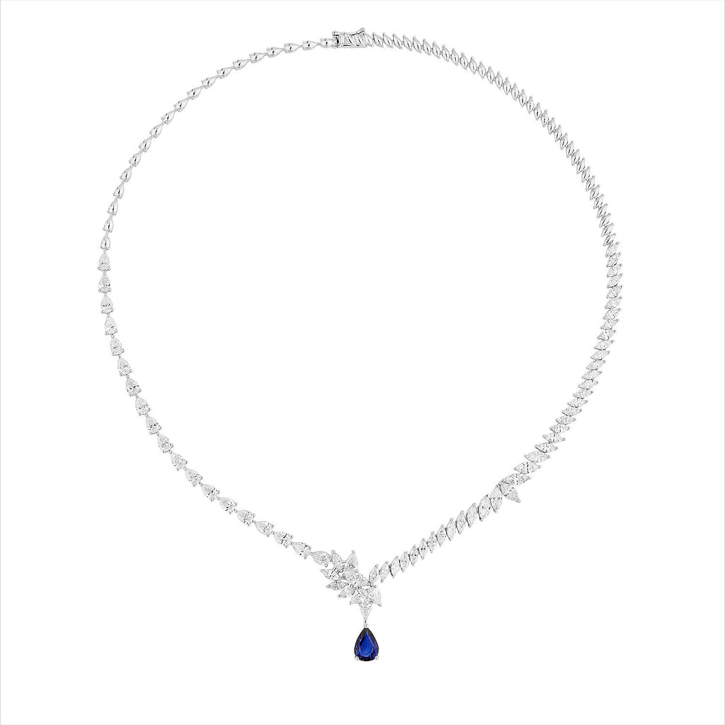 12,02 Carat Diamond Sapphire Neckband