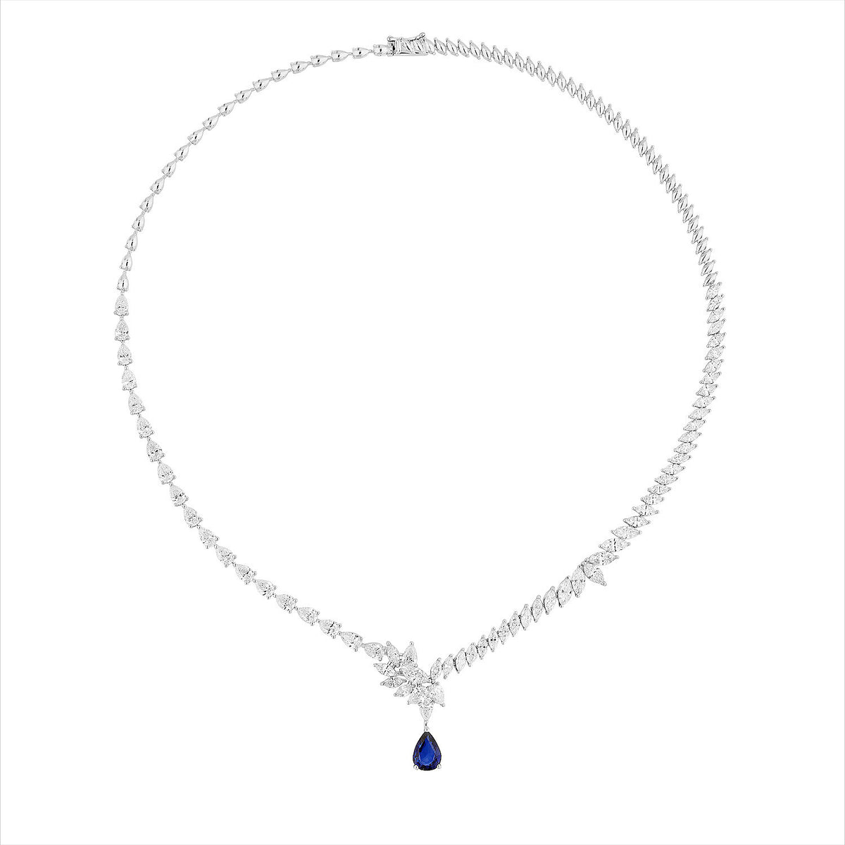 12,02 Carat Diamond Sapphire Neckband