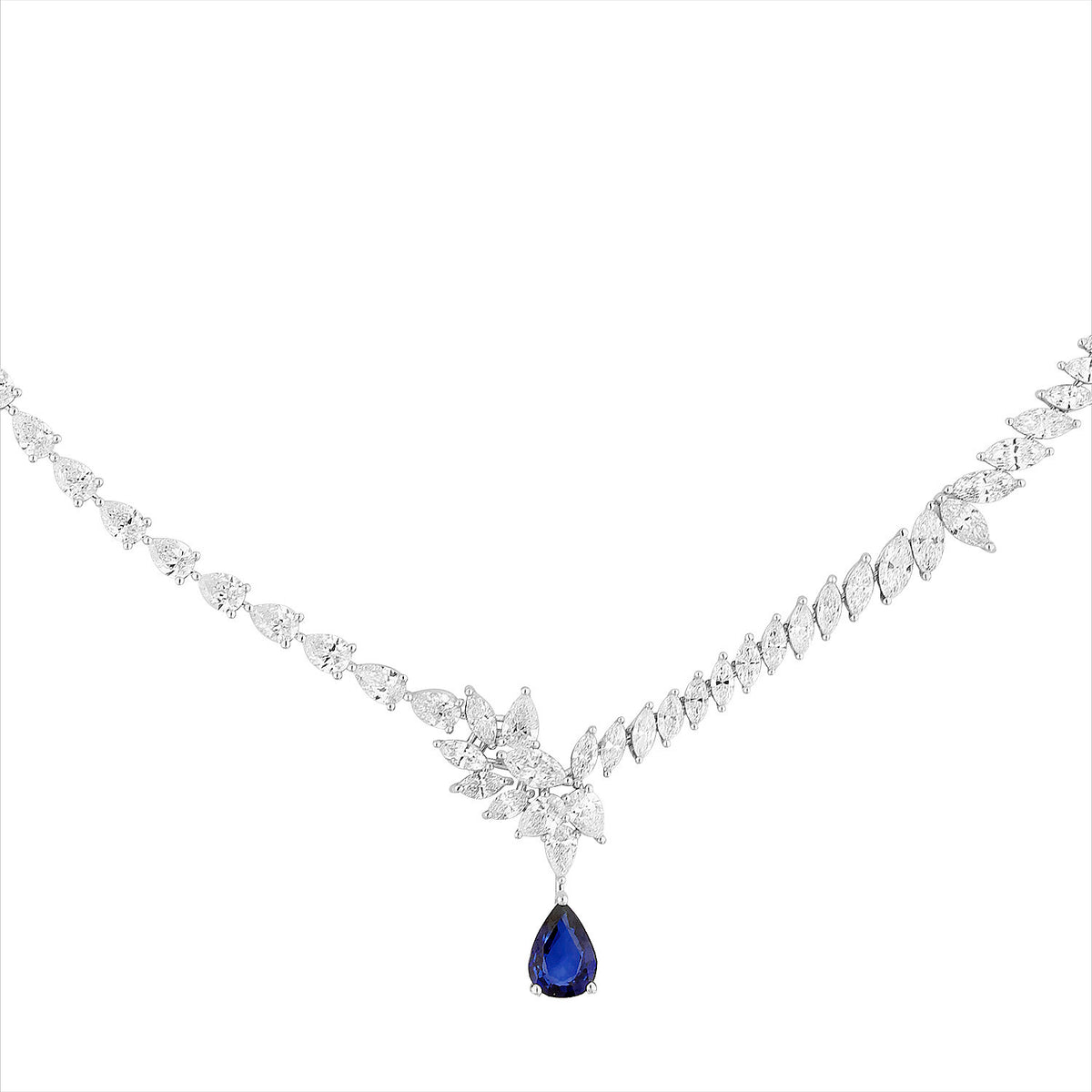 12,02 Carat Diamond Sapphire Neckband