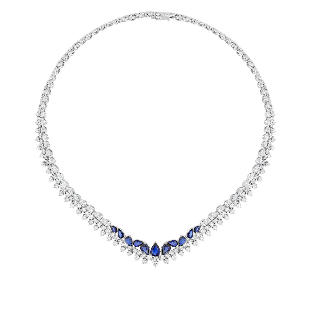 20,23 Carat Diamond Sapphire Neckband