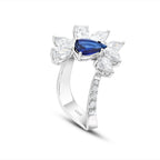 2,45 Carat Diamond Sapphire Ring