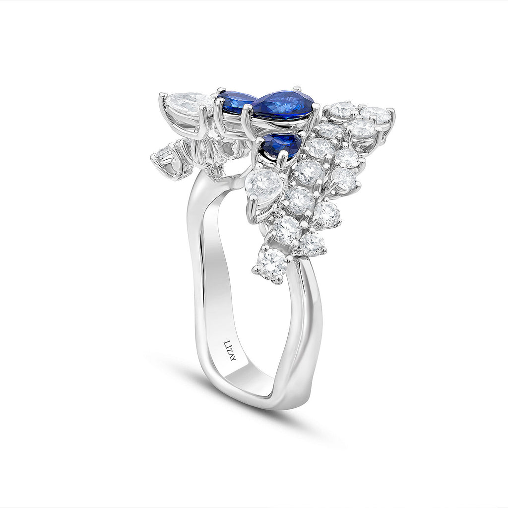 2,34 Carat Diamond Sapphire Ring