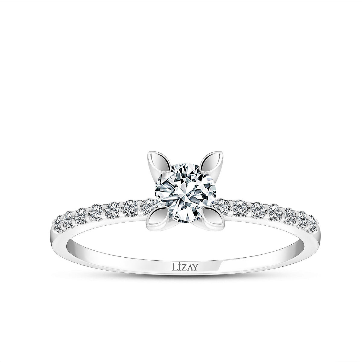 0,42 Carat Diamond Round Solitaire Engagement Ring
