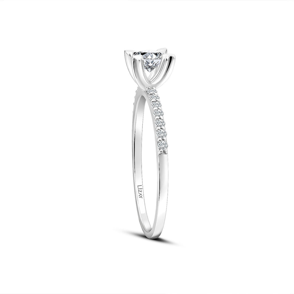 0,42 Carat Diamond Round Solitaire Engagement Ring