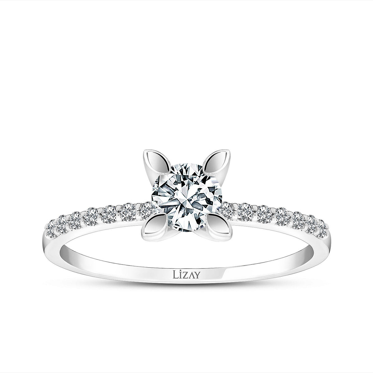 0,62 Carat Diamond Round Solitaire Engagement Ring