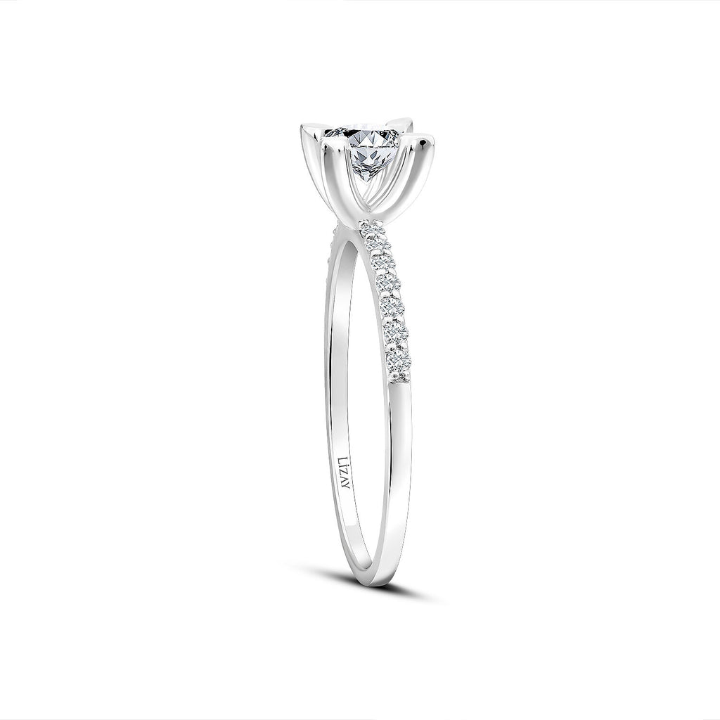 0,62 Carat Diamond Round Solitaire Engagement Ring
