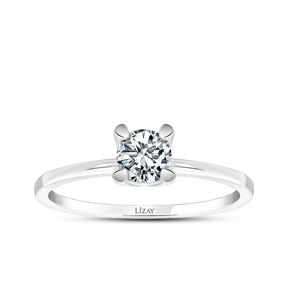 0,50 Carat Diamond Round Solitaire Engagement Ring