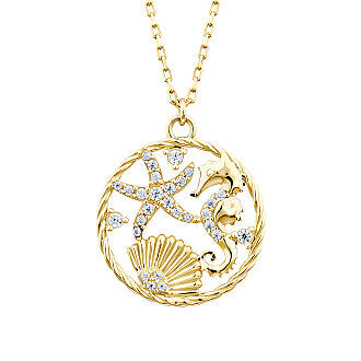 Gold Ocean Dream Shell Pendant Necklace