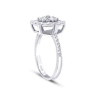 0.43 Carat Diamond Baguette Flower Ring