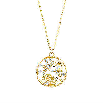 Gold Ocean Dream Shell Pendant Necklace