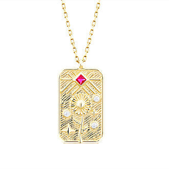 Gold Tulip Flower Pendant Necklace