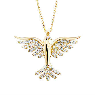 Gold Phoenix Pendant Necklace