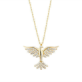 Gold Phoenix Pendant Necklace