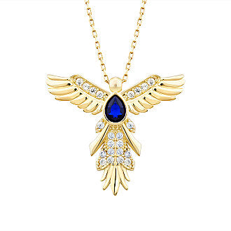 Gold Bird of Paradise Pendant Necklace