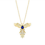 Gold Bird of Paradise Pendant Necklace