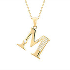 Gold Letter M Initial Pendant Necklace