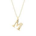 Gold Letter M Initial Pendant Necklace