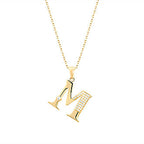 Gold Letter M Initial Pendant Necklace