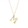 Gold Letter M Initial Pendant Necklace