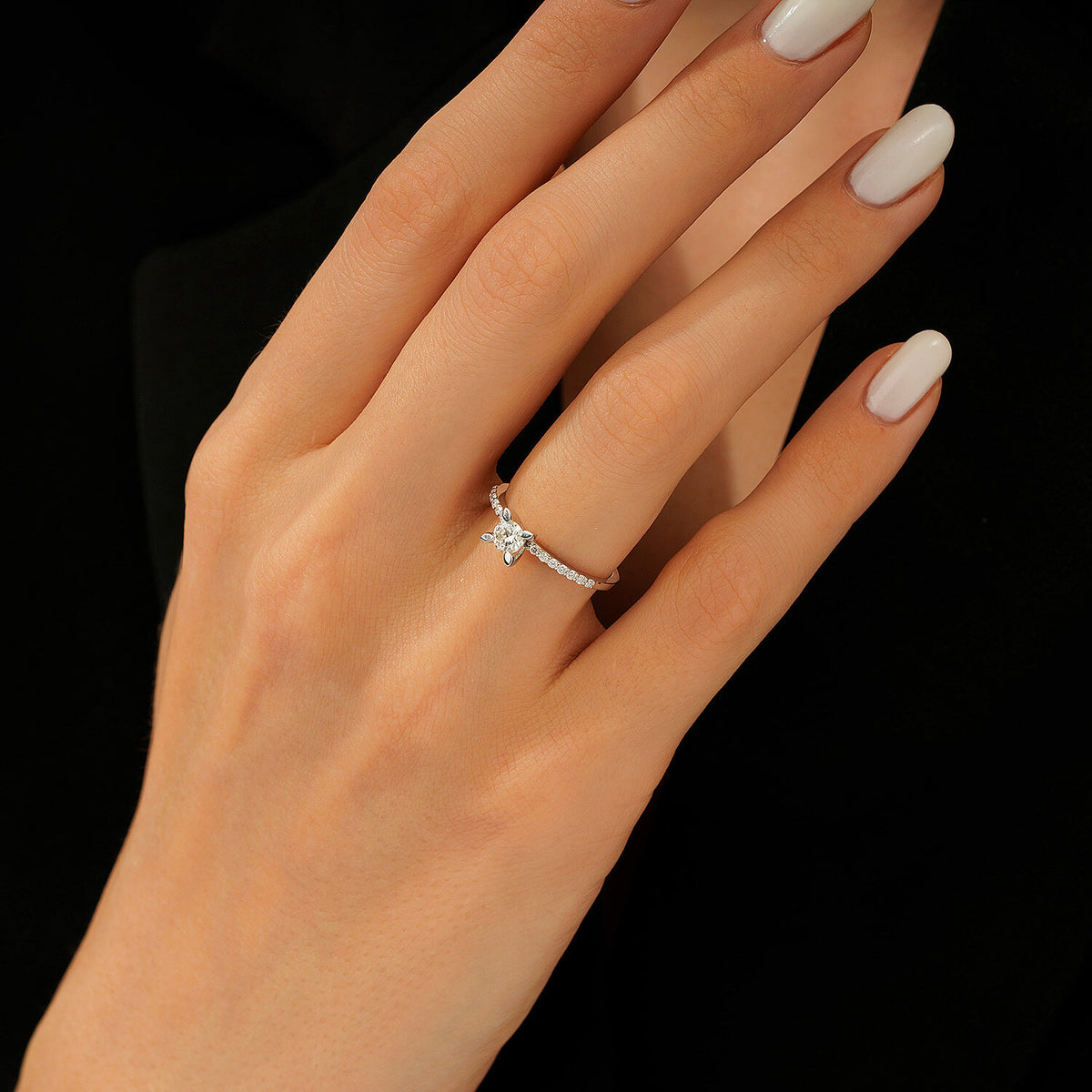 0,42 Carat Diamond Round Solitaire Engagement Ring