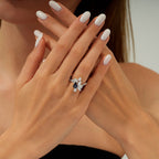 2,45 Carat Diamond Sapphire Ring