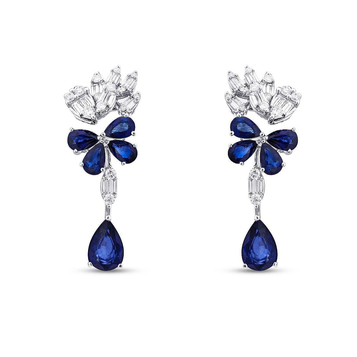 8,63 Carat Diamond Sapphire Earrings